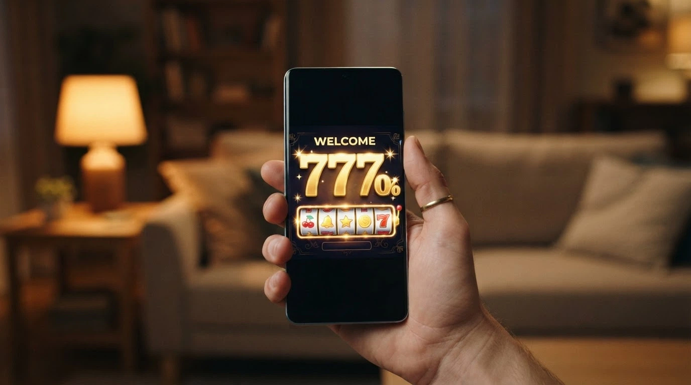 Schermata promozionale di un bonus di benvenuto casinò