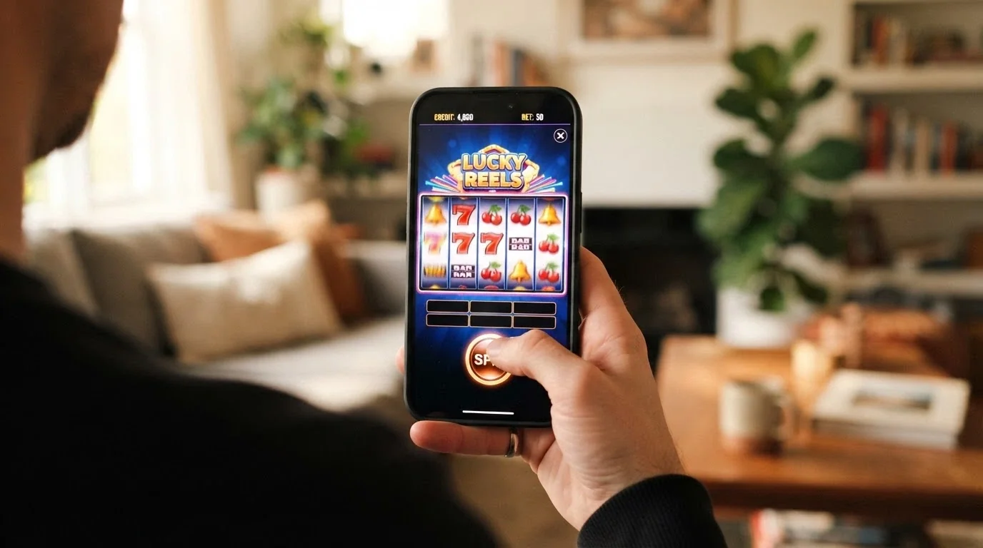 Una slot BTG aperta sullo schermo di uno smartphone con interfaccia touch