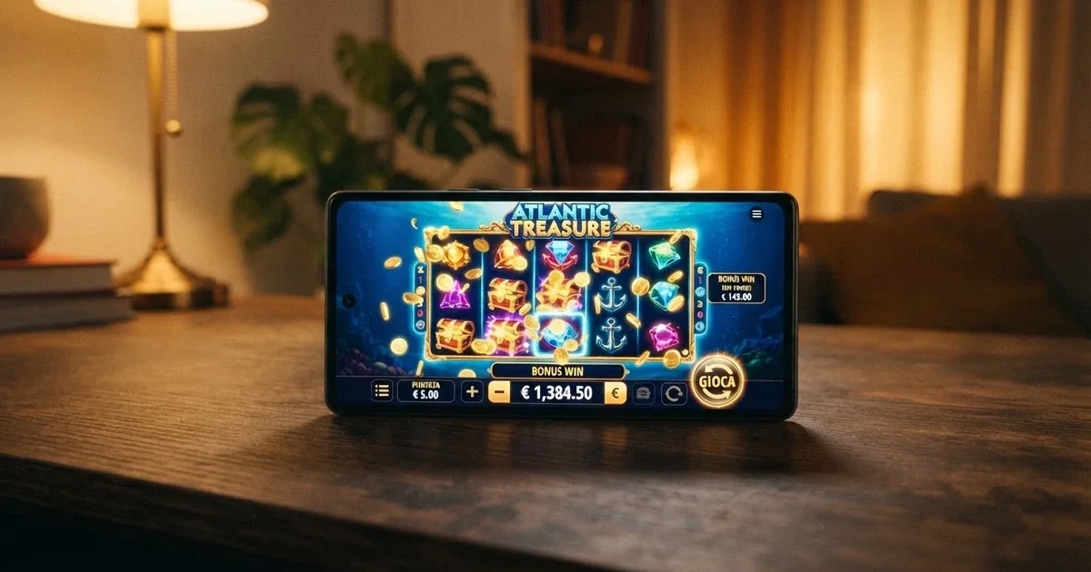 Interfaccia di un casino online con bonus senza deposito su schermo