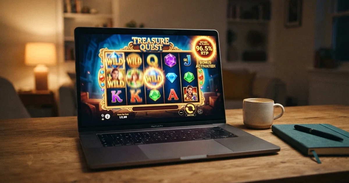Una schermata di slot machine online con l'indicatore RTP in evidenza su un'interfaccia di casinò ADM
