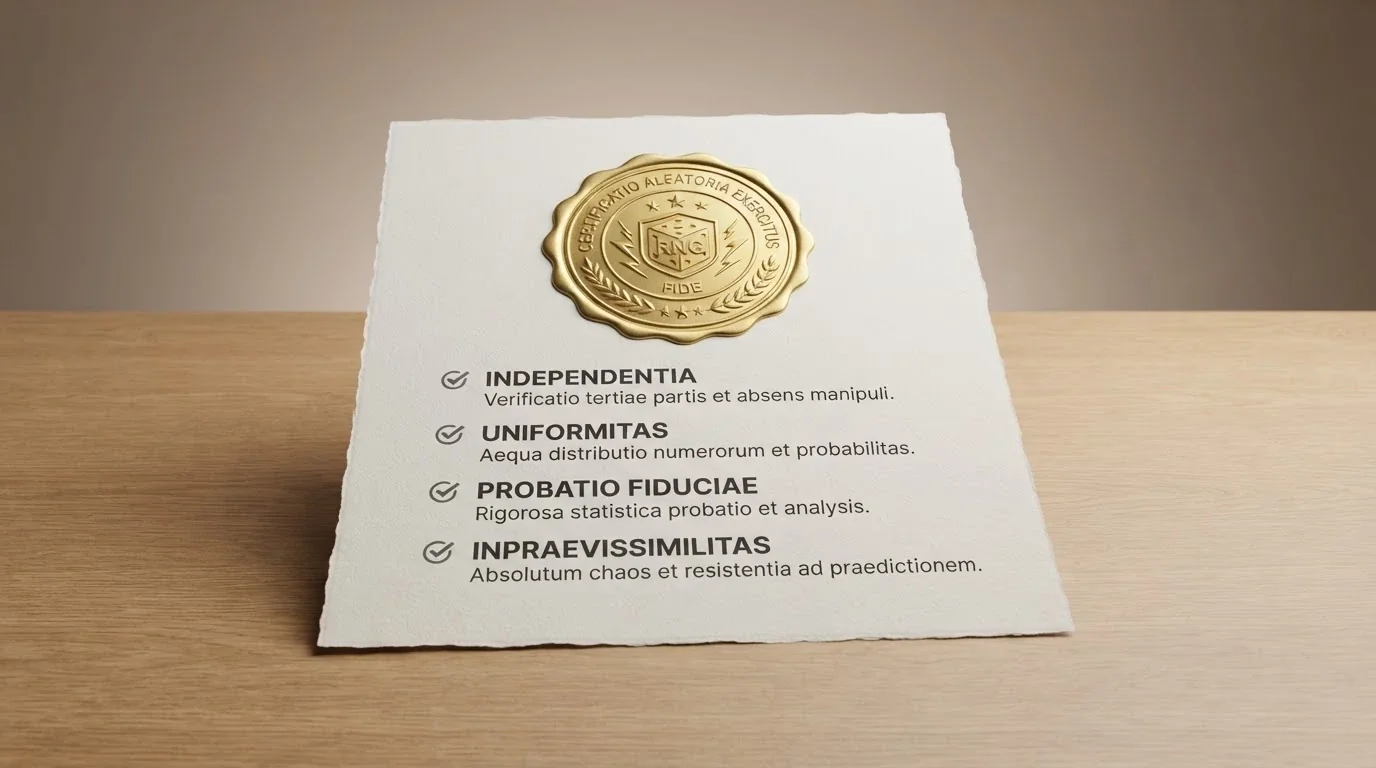 Documento ufficiale con sigillo ADM e lista dei quattro pilastri di certificazione RNG
