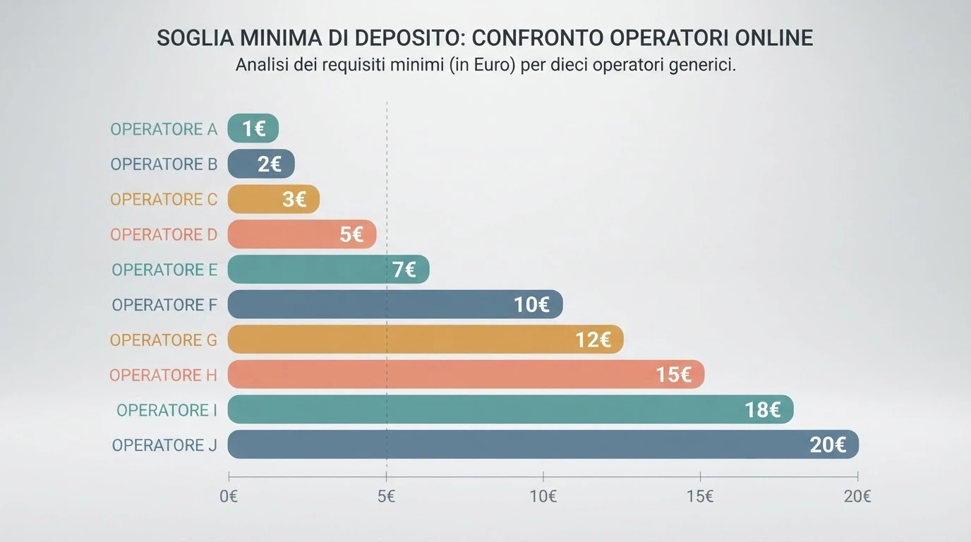 Una tabella comparativa stilizzata con icone dei concessionari ADM ordinati per soglia di deposito
