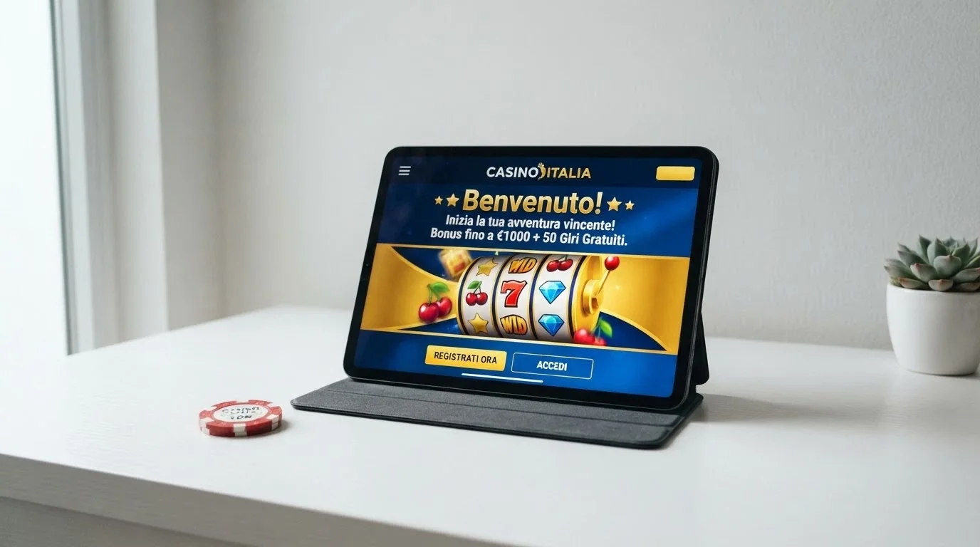 Interfaccia di registrazione di un nuovo casinò ADM con offerta di benvenuto in giri gratis