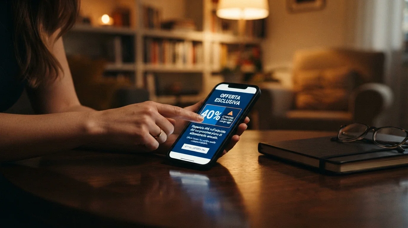 Schermata della sezione promozioni di un casinò su iPhone con i termini del bonus di benvenuto e il wagering in evidenza