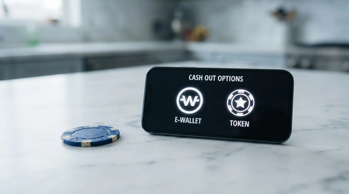 Interfaccia di prelievo con opzioni e-wallet e criptovalute