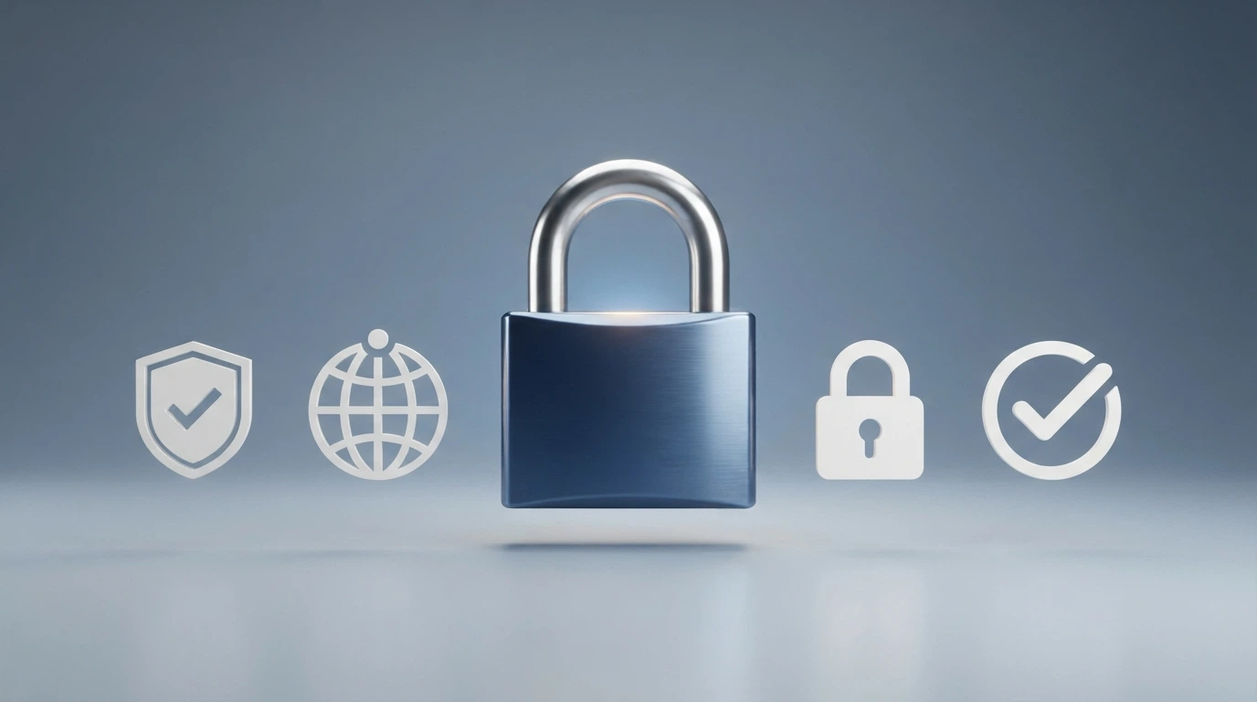 Checklist di sicurezza per casinò iPhone con icone: licenza ADM, lucchetto HTTPS, dominio .it e spunta di verifica