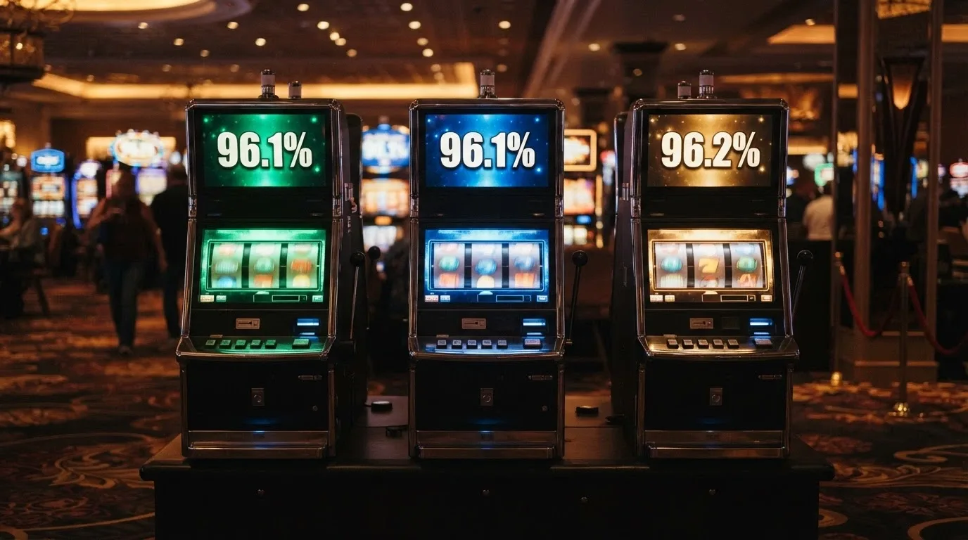 Tre slot machine iconiche — Money Train 3, Starburst e Book of Dead — affiancate con il rispettivo RTP in primo piano e il logo del provider (Relax Gaming, NetEnt, Play'n GO) sotto ciascuna